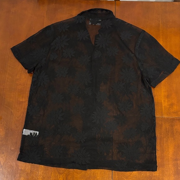 ASOS Black Floral Casual Button Down Shirt - Picture 3 of 11